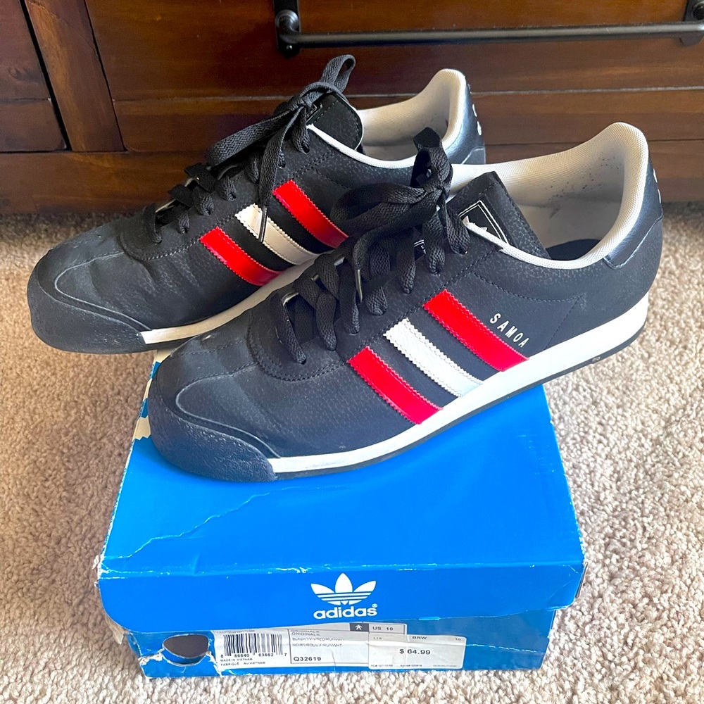 Men’s Pre-Owned Black & Red Adidas Samoa Size 10